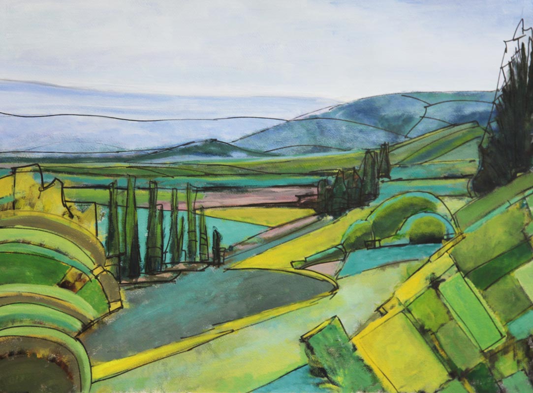 "Landscape in Green" - Painting - Norma Alonzo