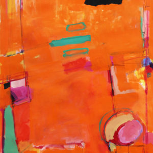 "Orange Field" - Painting Detail - Norma Alonzo
